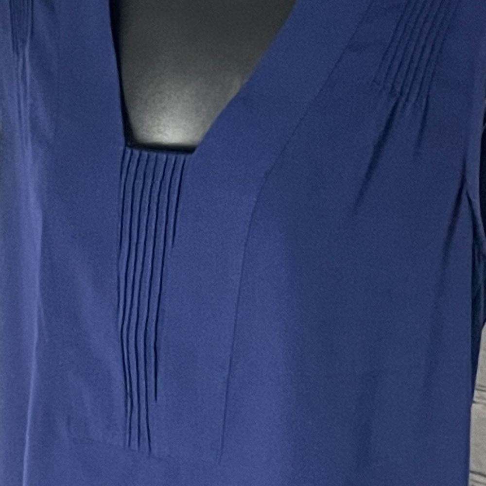 Derek Lam Midnight Blue V-Neck Blouse - Picture 3 of 4